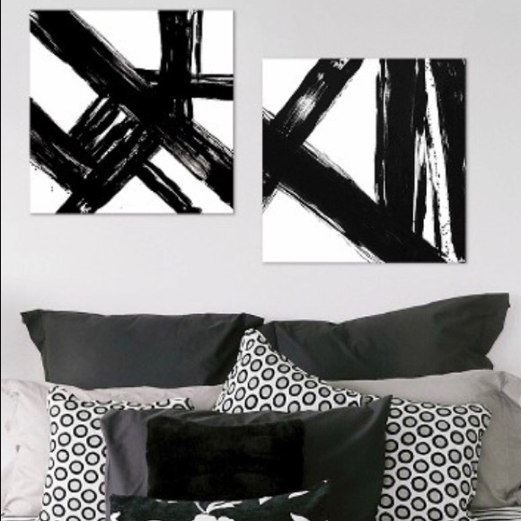 Target Wall Art Abstract Black And White 22x22 2 Pack Canvas